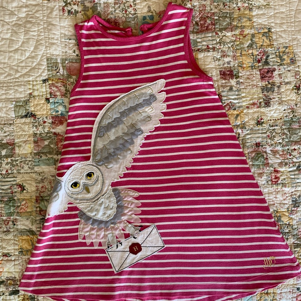 Mini Boden Harry Potter Dress 7-8yrs Hedwig Appliqué
